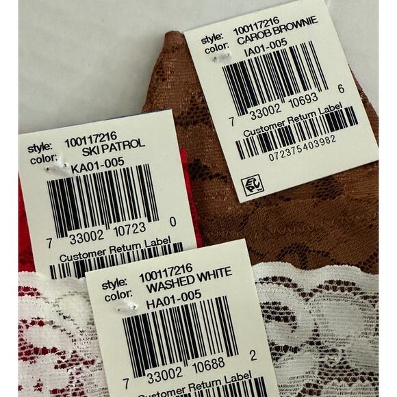 INC Concepts Lot 5pr Lace Thong Panties - Red Brown White - Womens Size XL - Picture 5 of 5